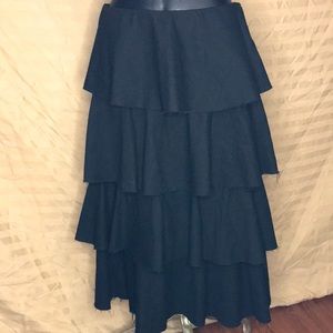 Dolls Kill Black Ruffle Layered heavy duty Skirt for winter